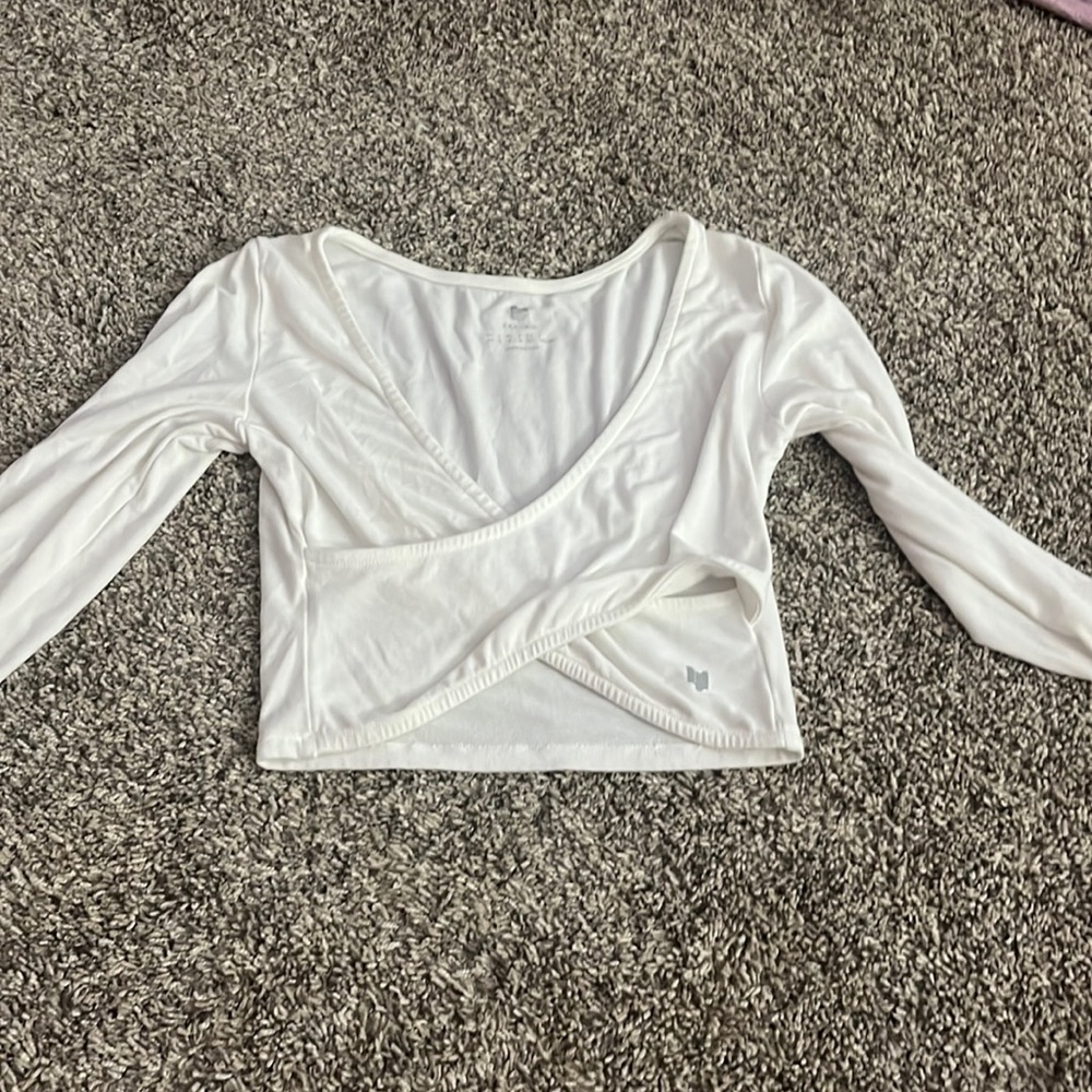 White crossover cropped top